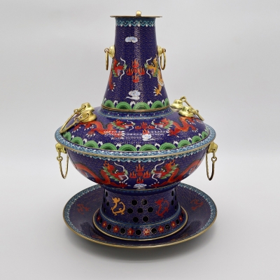 景泰蓝炭锅-蓝龙